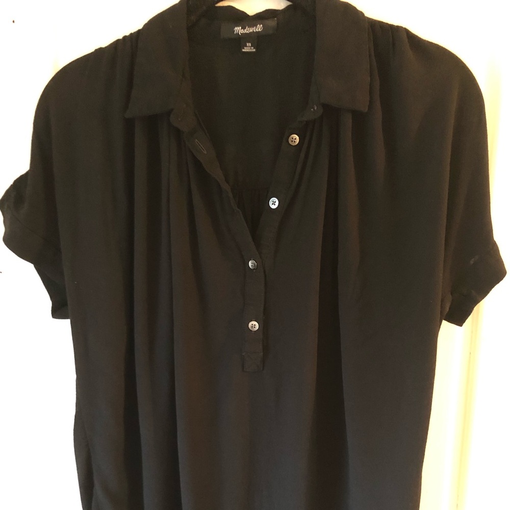 Madewell Drapey Black Shirt